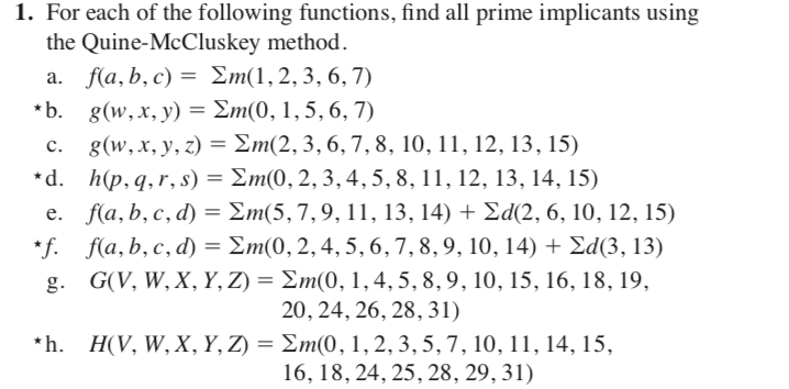 Solved 1 For Each Of The Following Functions Find All P Chegg Com