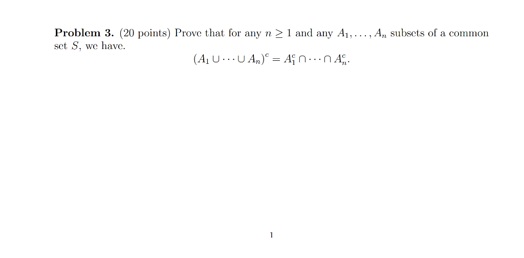Solved Problem 3. (20 points) Prove that for any n > 1 and | Chegg.com