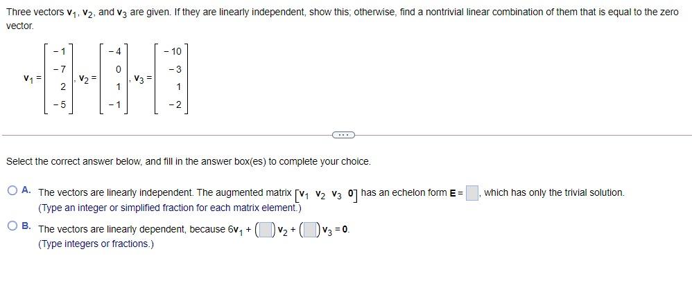 Solved Three vectors V1, V2, and V3 are given. If they are | Chegg.com