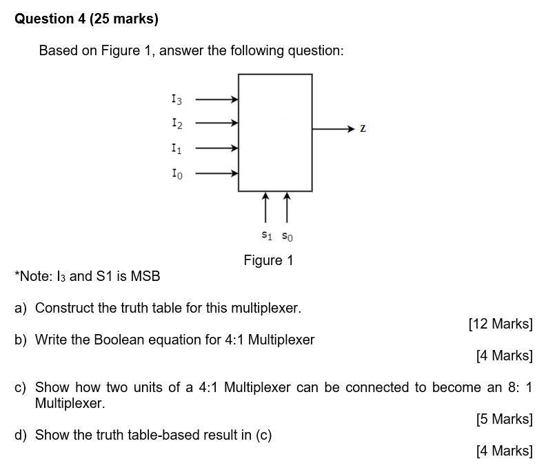 Solved Question 4 (25 Marks) Based On Figure 1, Answer The | Chegg.com