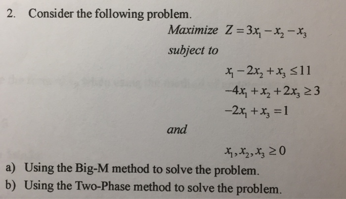 Solved 2. Consider the following problem Maximize Z | Chegg.com
