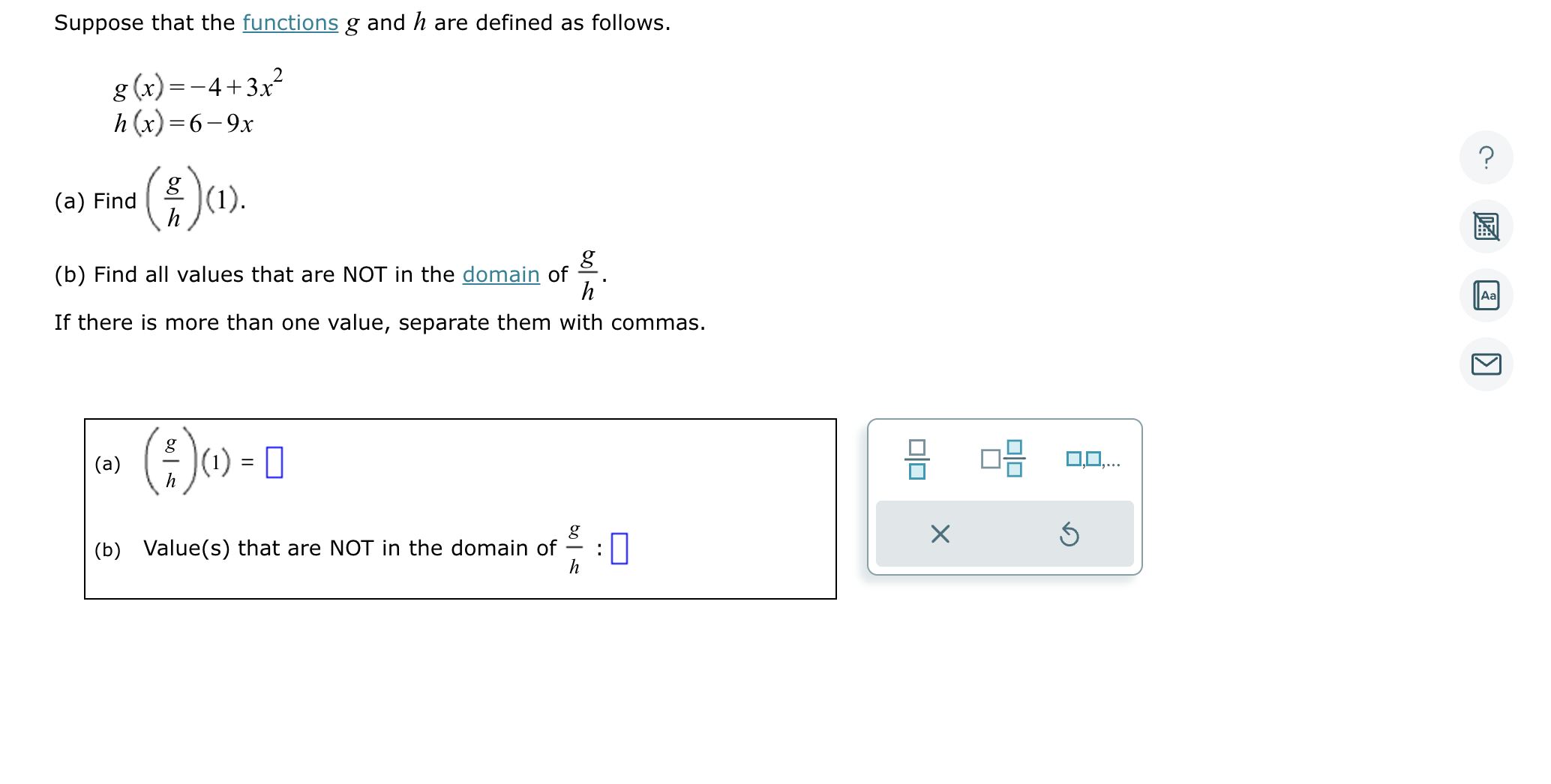 Solved Suppose That The Functions G And H Are Defined As