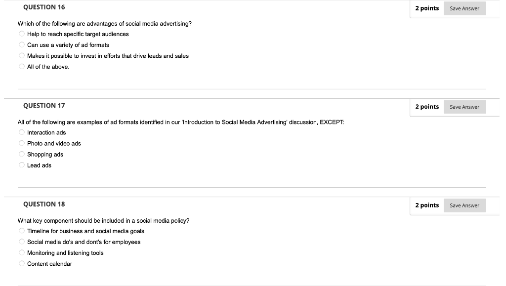 Solved Which of the following are advantages of social media | Chegg.com
