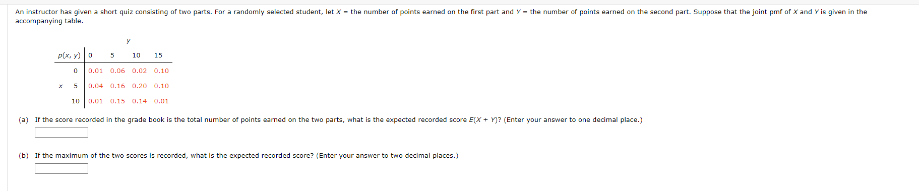 Solved Accompanying Table. (b) If The Maximum Of The Two | Chegg.com