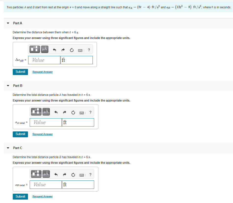 Solved Two Particles A And B Start From Rest At The Origin S | Chegg.com