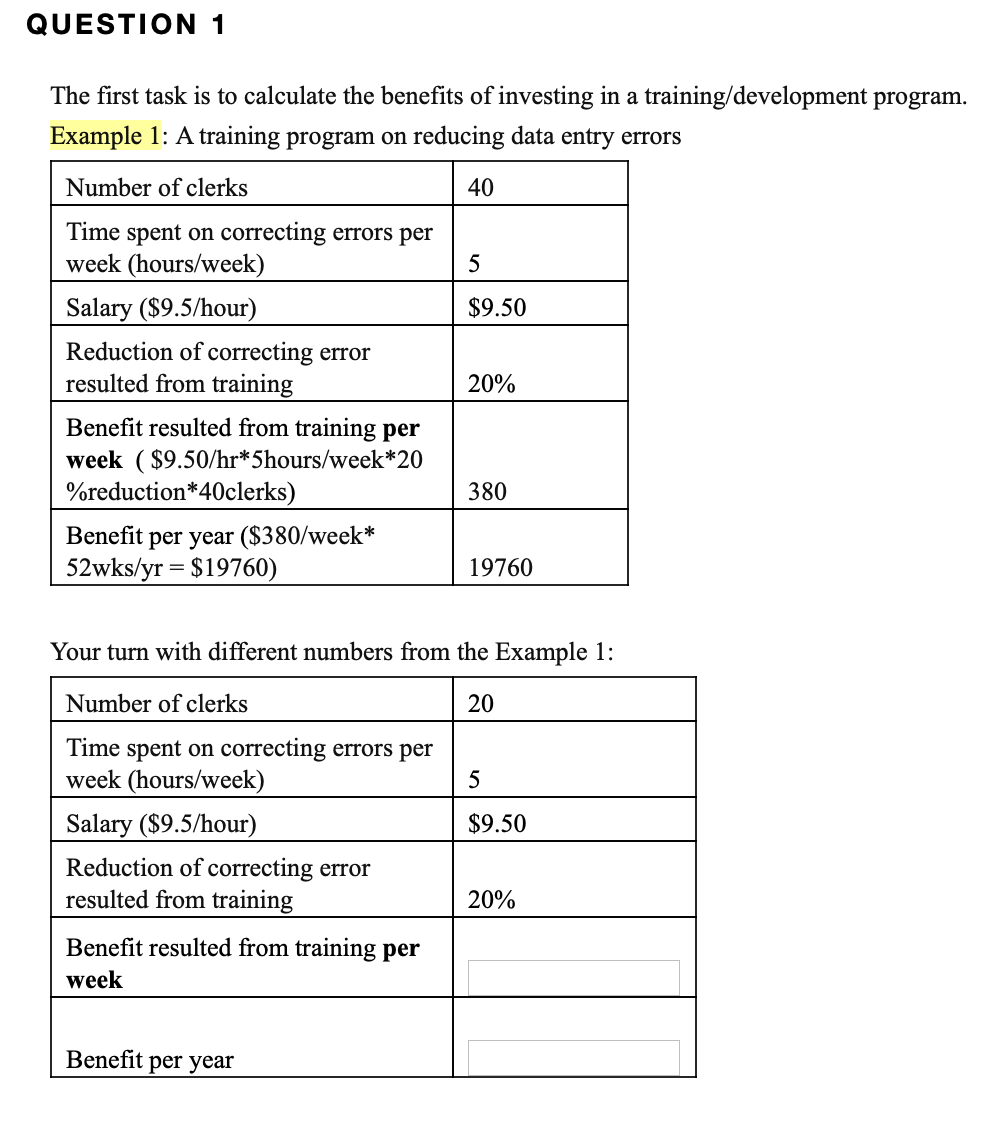 Solved QUESTION 1 The first task is to calculate the | Chegg.com