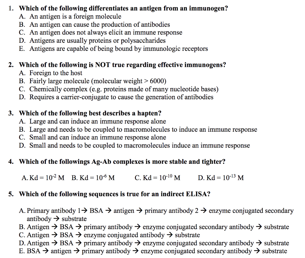 Solved hich of the following differentiates an antigen from