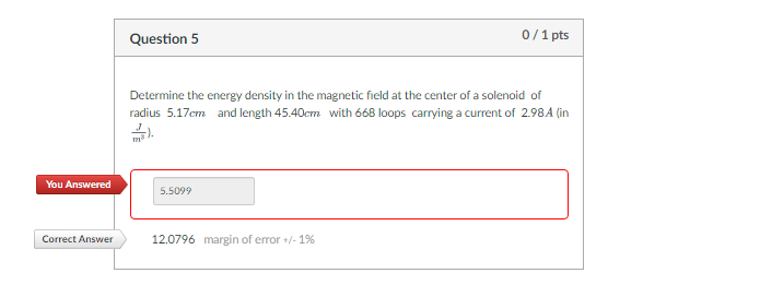 Solved Determine the energy density in the magnetic field at | Chegg.com