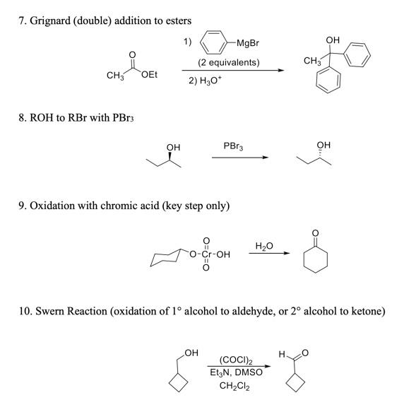 Solved OH 7. Grignard (double) addition to esters 1) -MgBr | Chegg.com