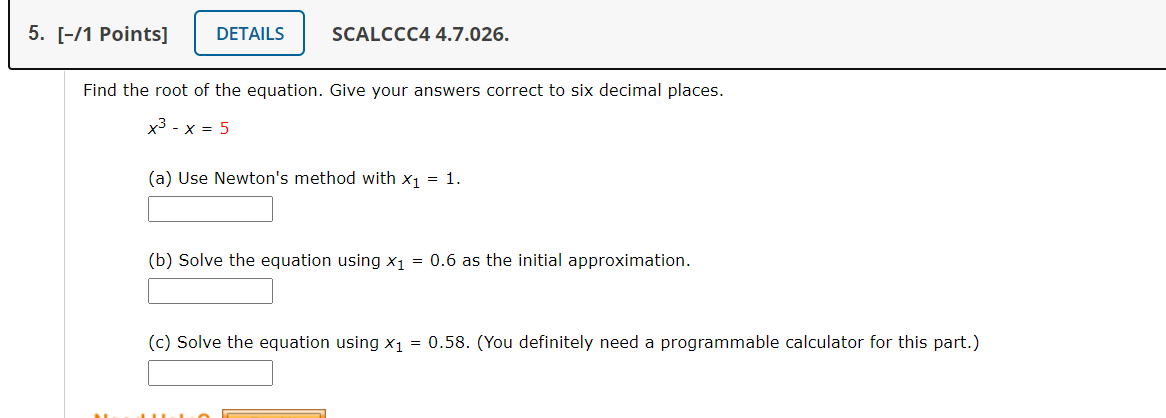 Solved Use Newtons Method With The Specified Initial