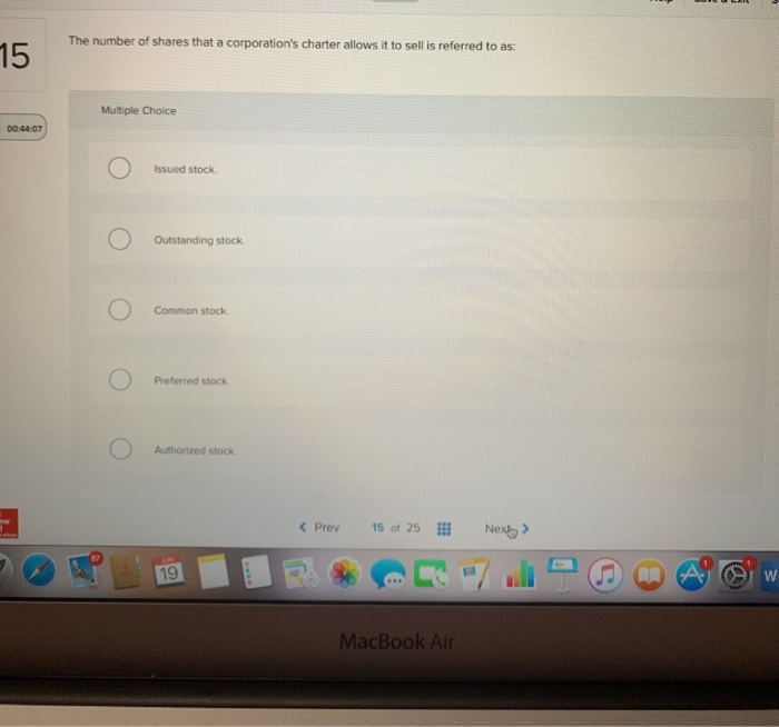 Solved The number of shares that a corporation's charter