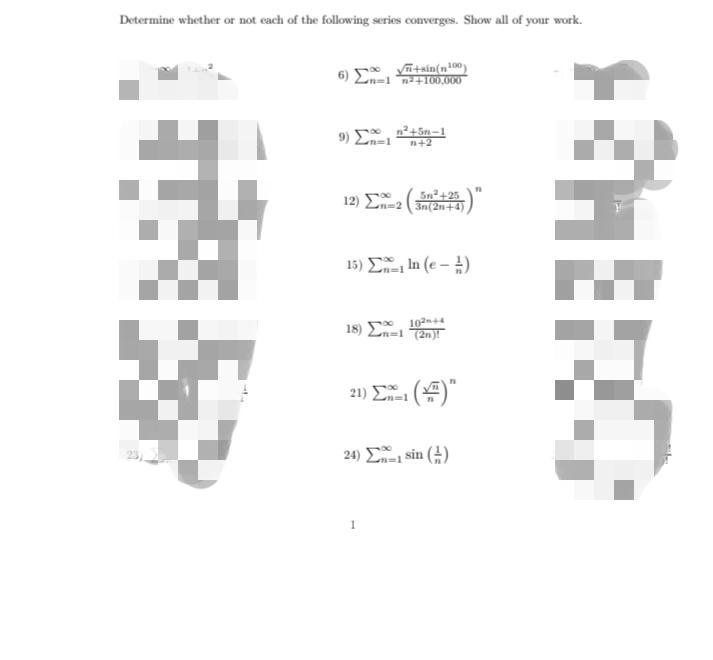 Solved Determine whether or not each of the following series | Chegg.com