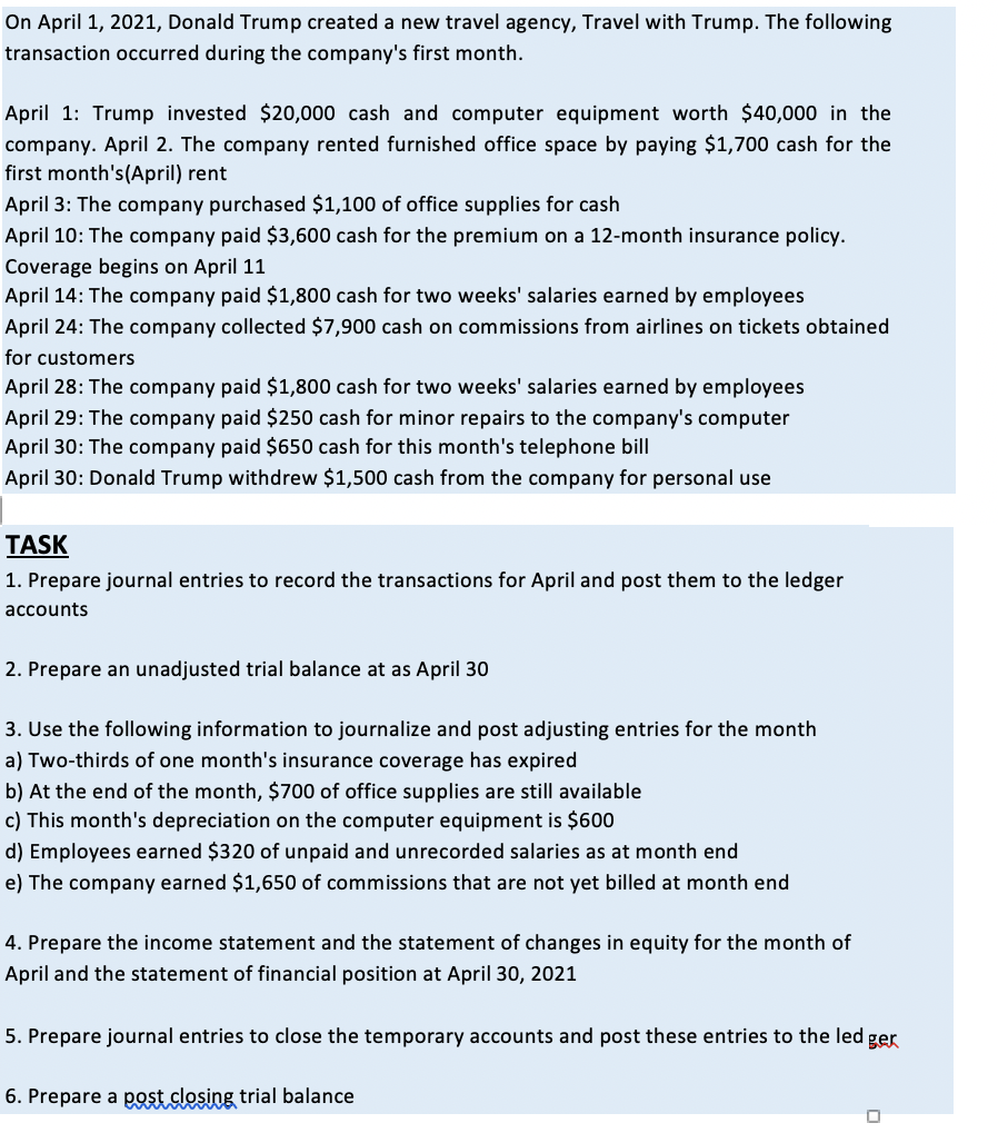 4. how to Prepare the income statement and the | Chegg.com