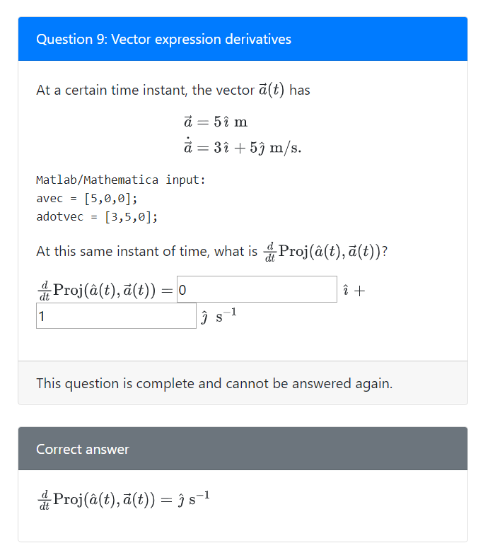 Solved Question 9 Vector Expression Derivatives At A Cer Chegg Com