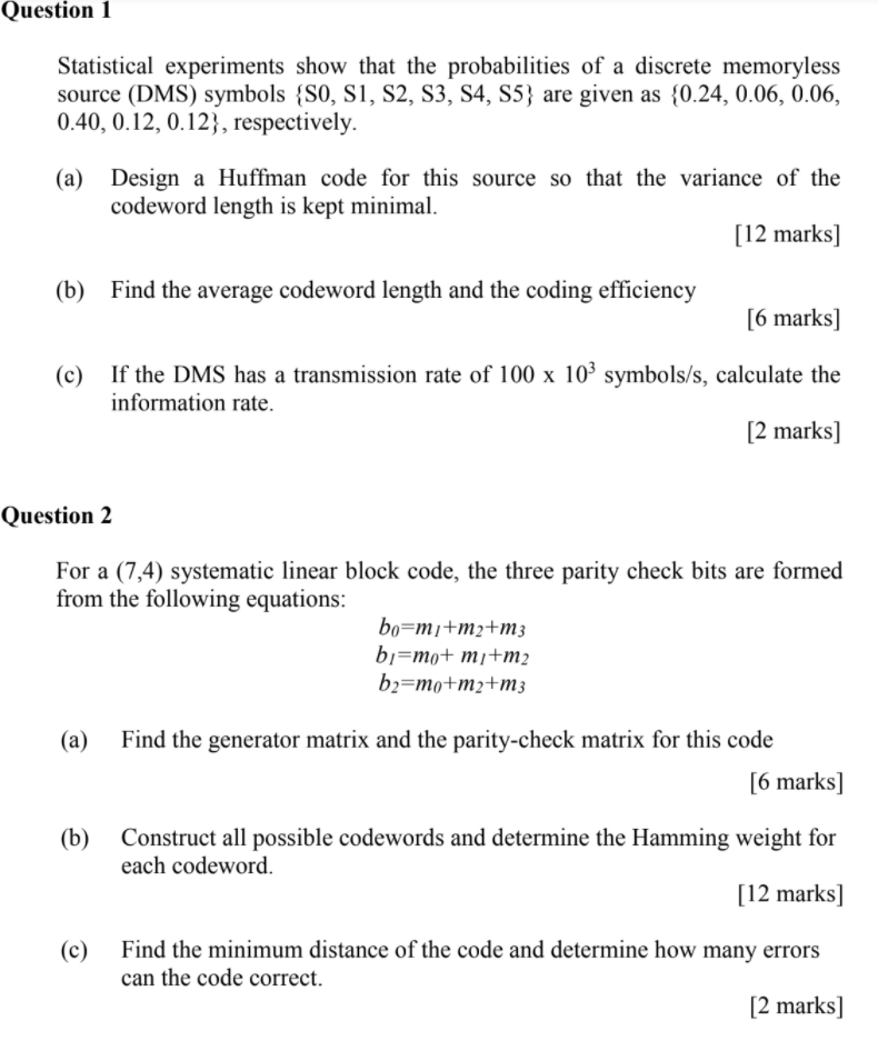 Question 1 Statistical experiments show that the | Chegg.com