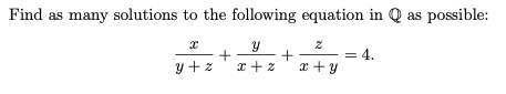 Solved Find as many solutions to the following equation in Q | Chegg.com