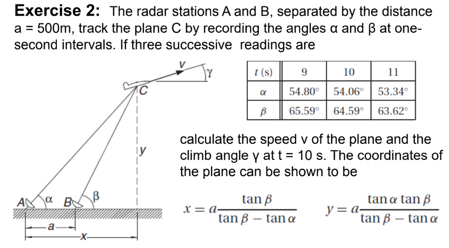Solved Exercise 2: The radar stations A and B, separated by | Chegg.com