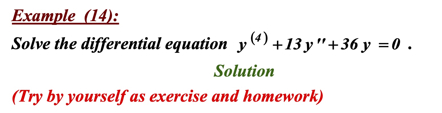Solved Example (14): Solve the differential equation | Chegg.com