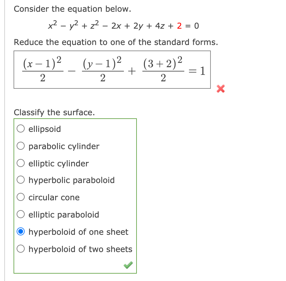 Solved Consider The Equation Below X2 Y2 Z2 2x 2y Chegg Com