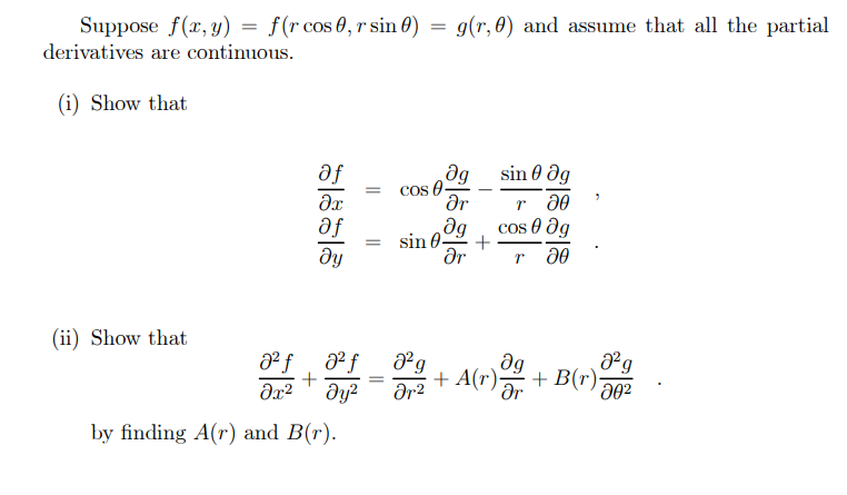 Solved Suppose F X Y F R Cos 0 R Sin G R And A Chegg Com