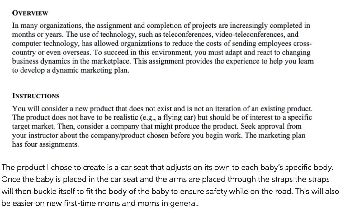 Solved Marketing Plan: Final Plan 6.1. Product Strategy 6.2. | Chegg.com