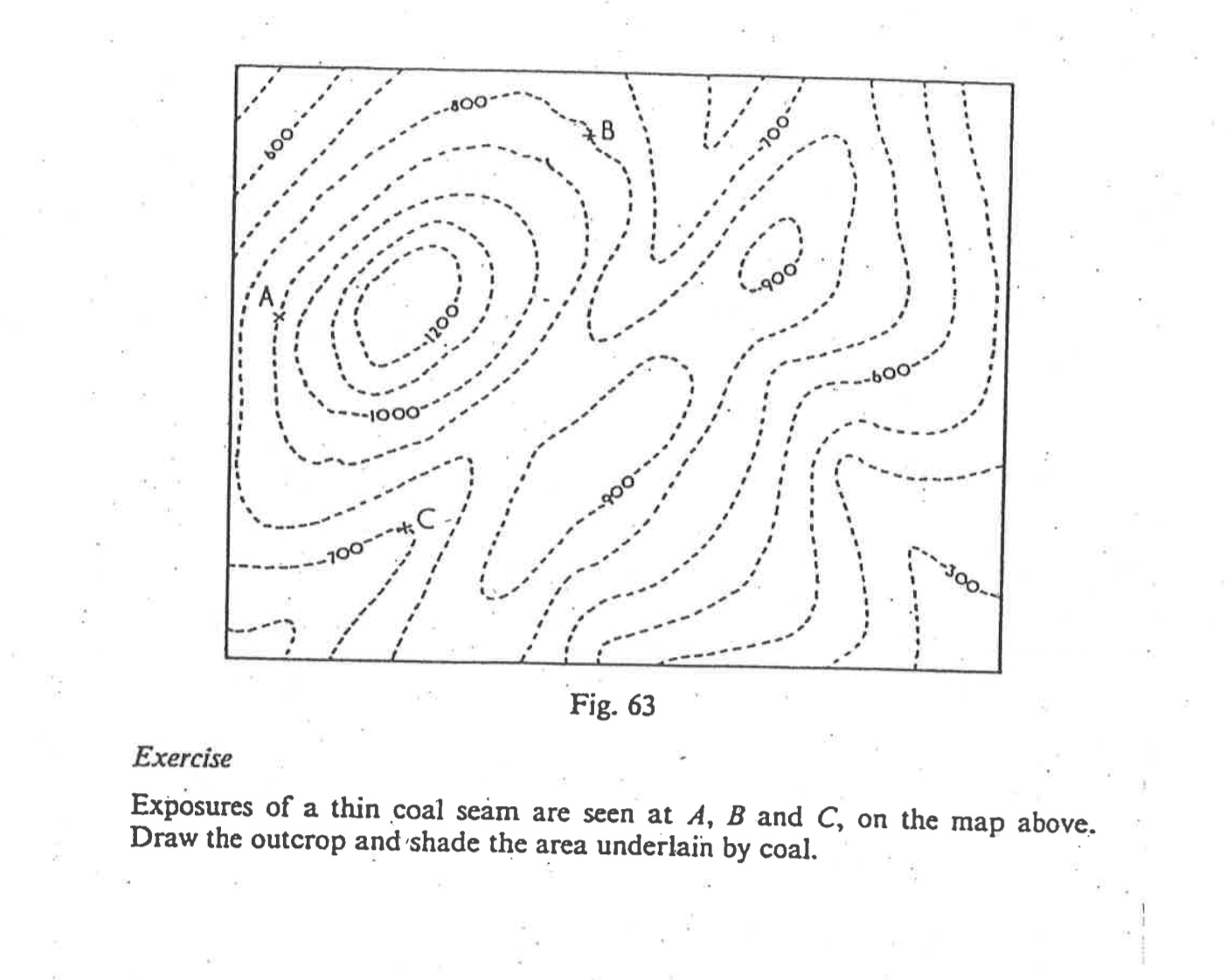 Solved draw the outcrop pattern and then shade the area | Chegg.com