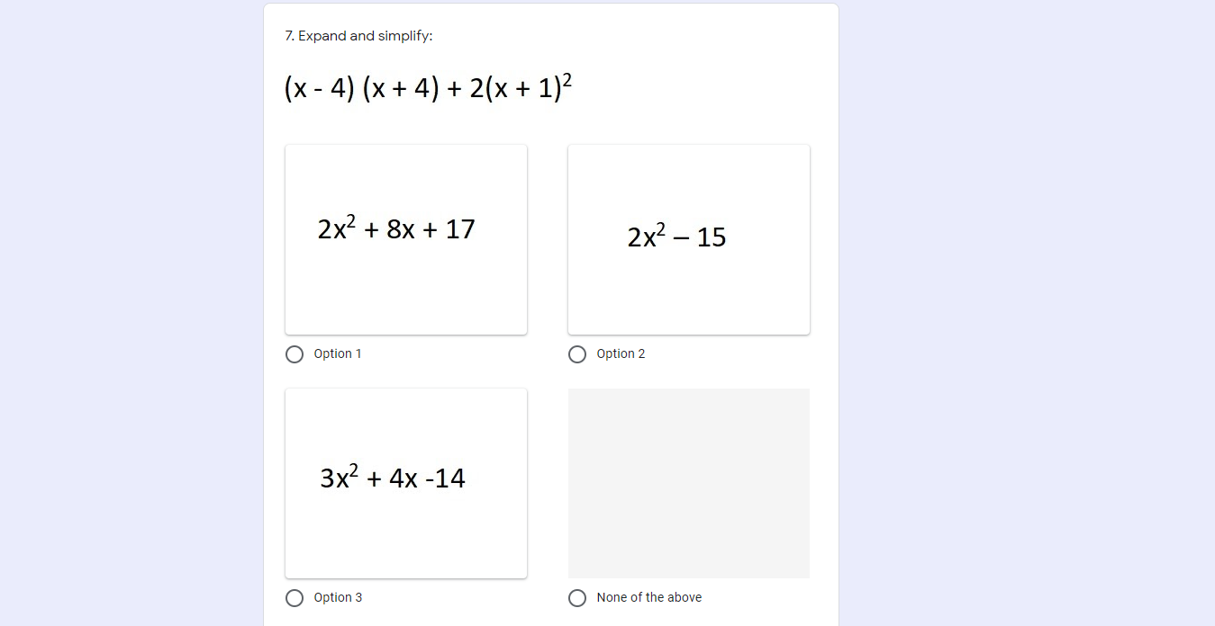 Solved 7 Expand And Simplify X 4 X 4 2 X 1 2 Chegg Com