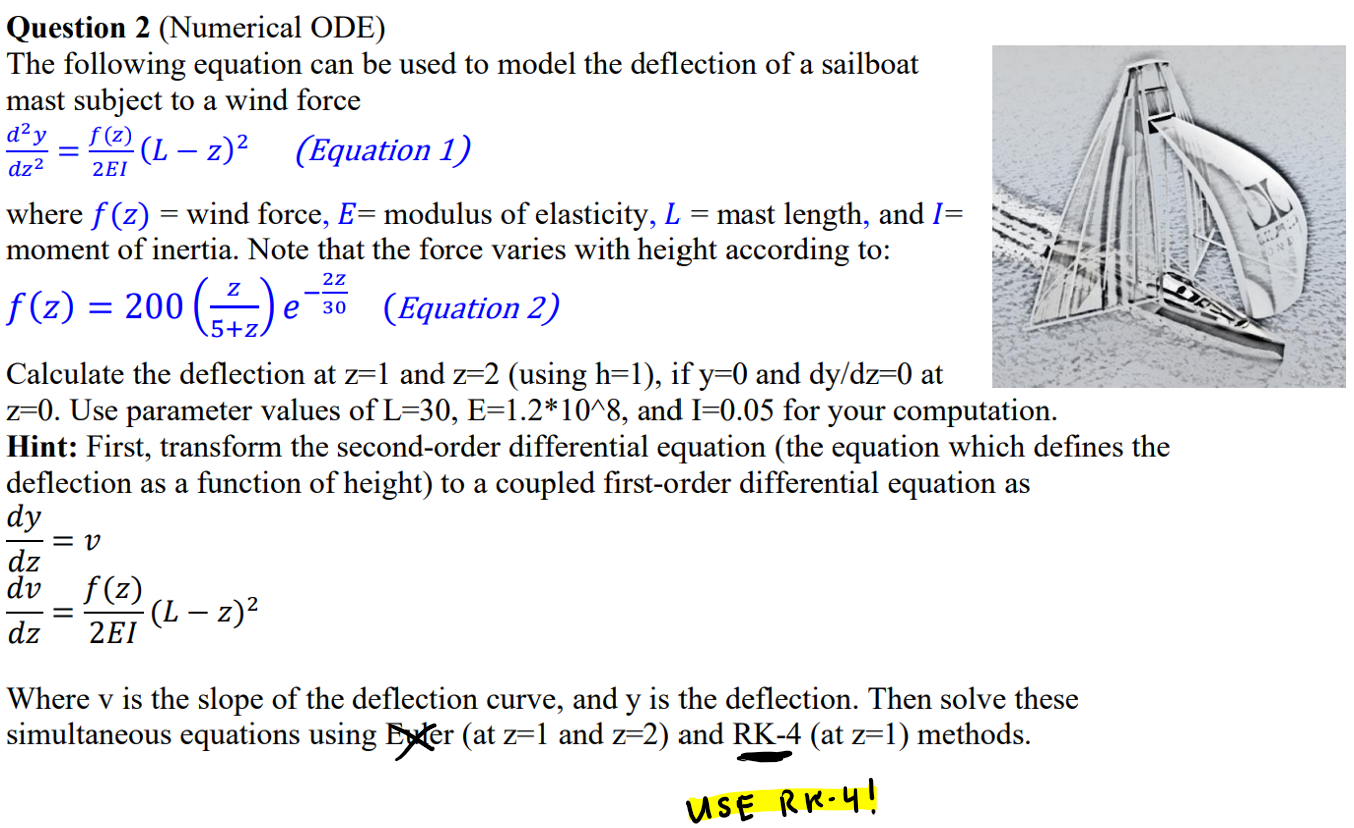 Solved A Question 2 (Numerical ODE) The Following Equation | Chegg.com