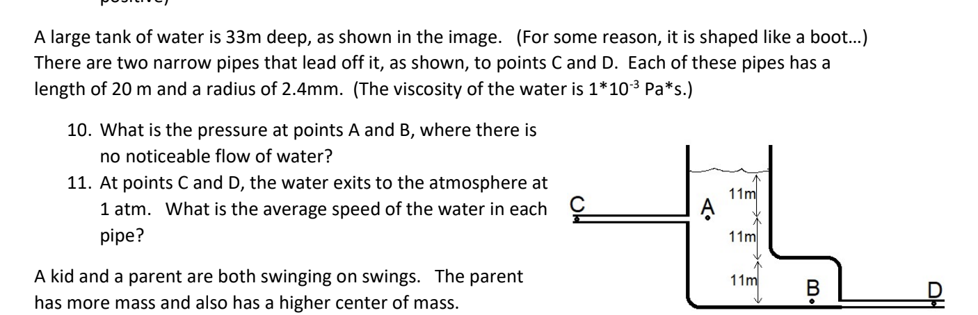 Solved A large tank of water is 33m deep, as shown in the | Chegg.com