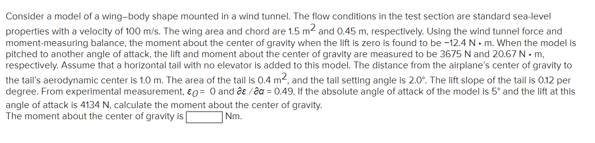 Solved Consider a model of a wing-body shape mounted in a | Chegg.com