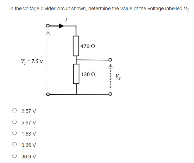Solved In the voltage divider circuit shown, determine the | Chegg.com