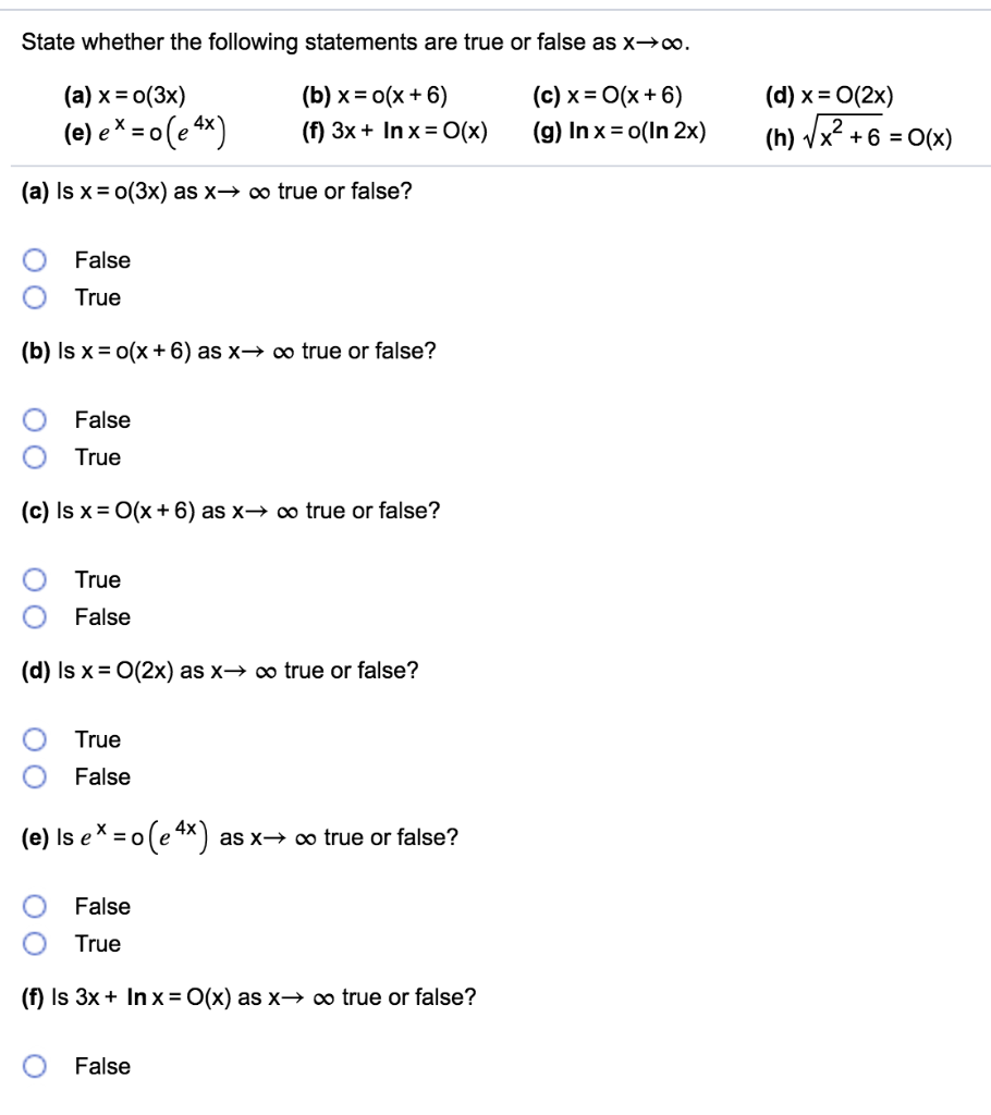 State Whether The Statement Is True Or False Solved State whether the following statements are true or | Chegg.com