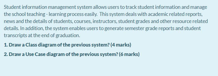 Solved Student information management system allows users to | Chegg.com
