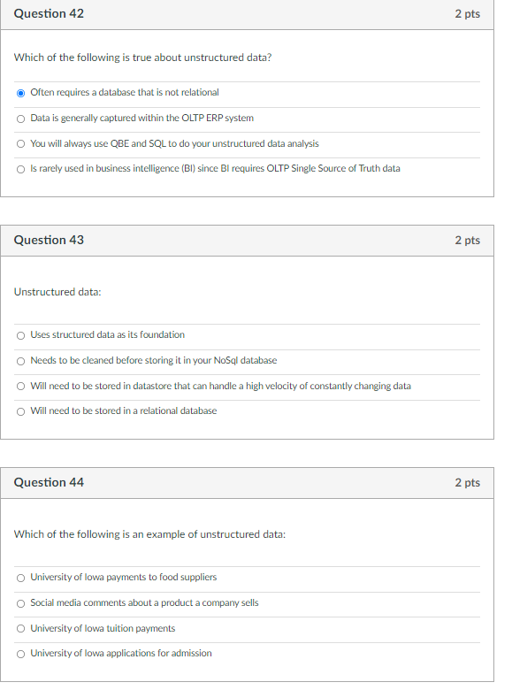 Solved Question 42 2 pts Which of the following is true | Chegg.com