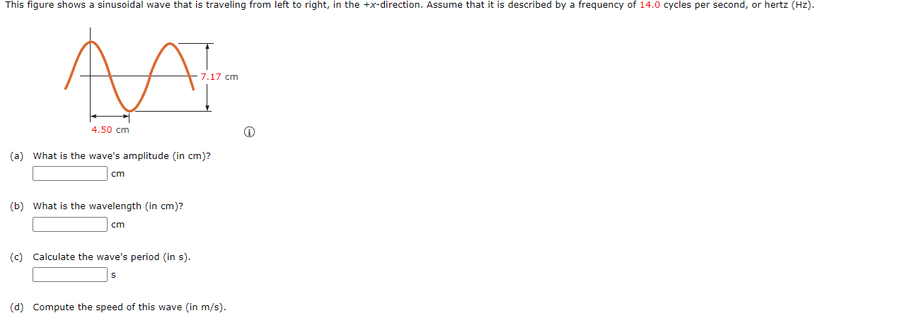 Solved This figure shows a sinusoidal wave that is traveling | Chegg.com