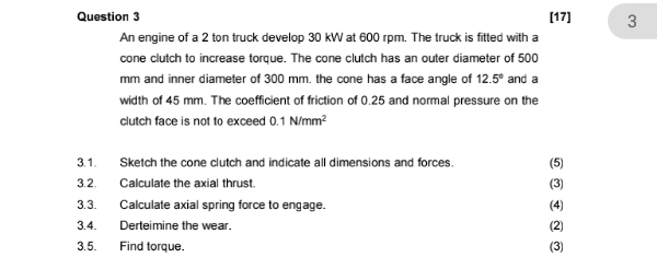 Solved [17] 3 Question 3 An engine of a 2 ton truck develop | Chegg.com