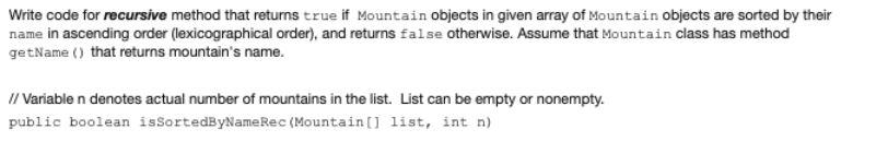 Solved Write code for recursive method that returns true if | Chegg.com
