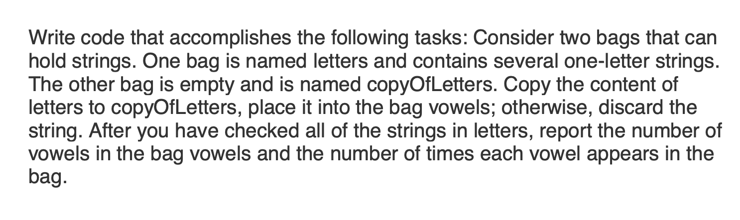 Solved Write code that accomplishes the following tasks: | Chegg.com