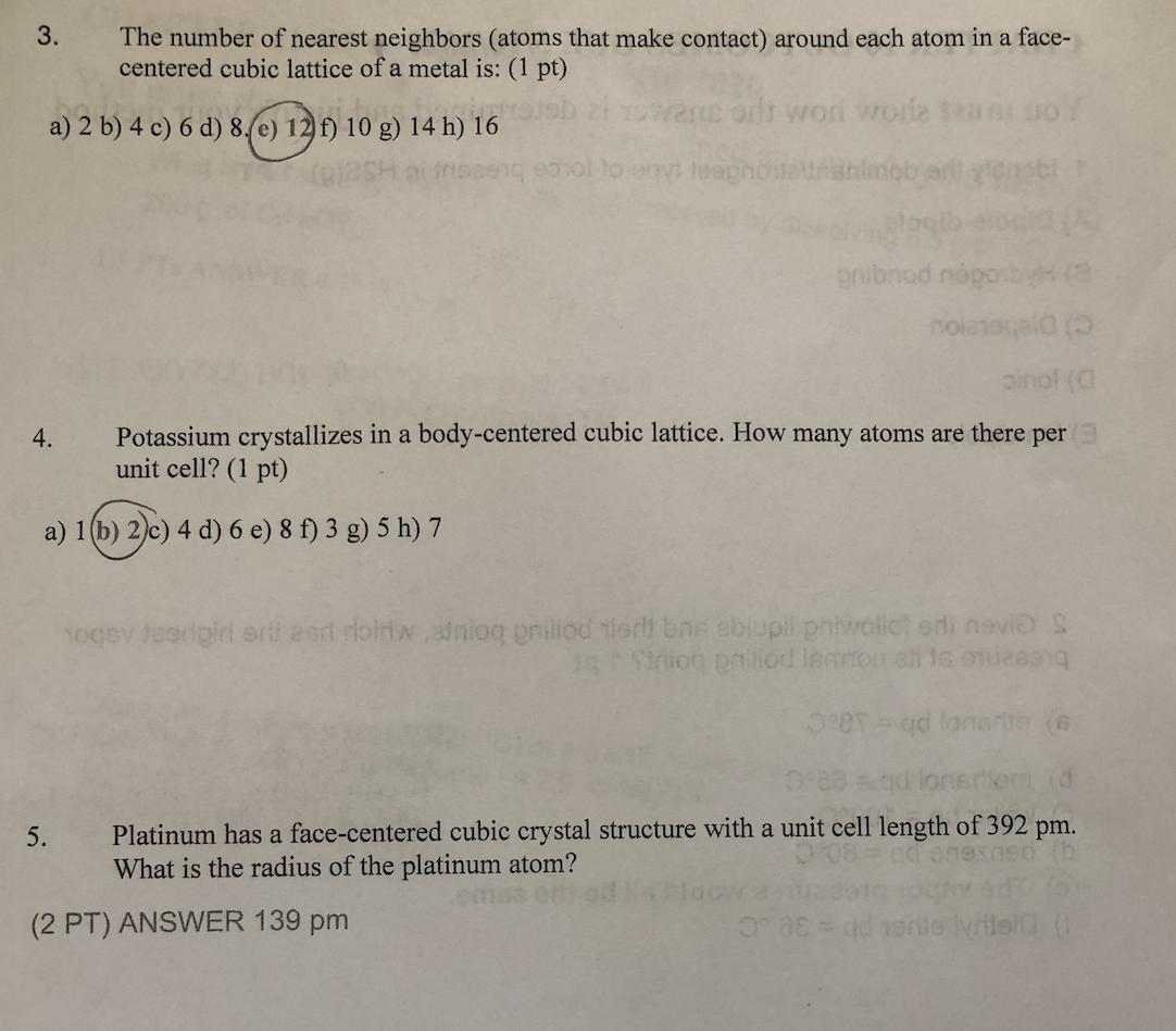 Solved The Number Of Nearest Neighbors atoms That Make Chegg