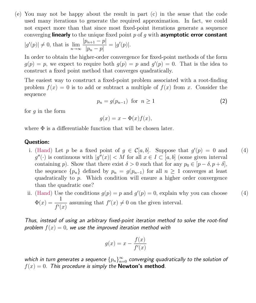 (e) You may not be happy about the result in part (c) | Chegg.com