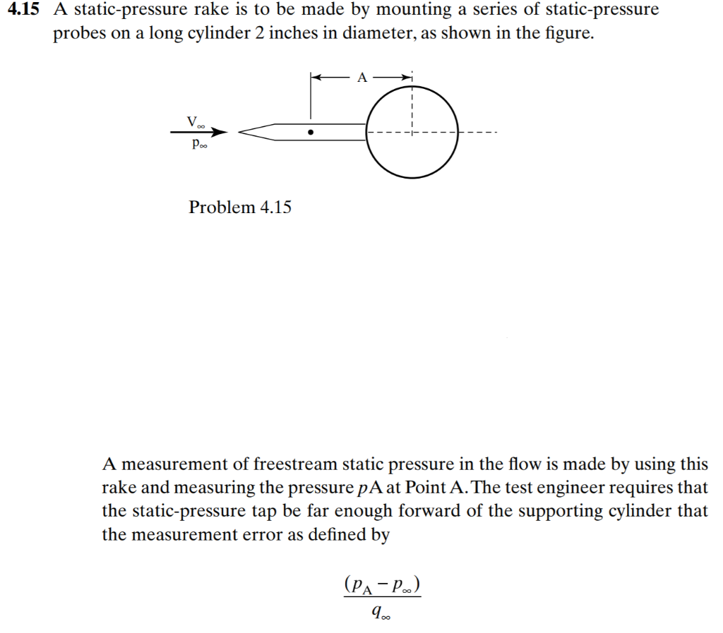 4.15 A static-pressure rake is to be made by mounting | Chegg.com