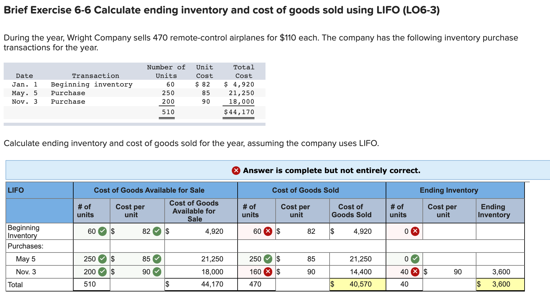 Solved Brief Exercise 6 6 Calculate Ending Inventory And 0548