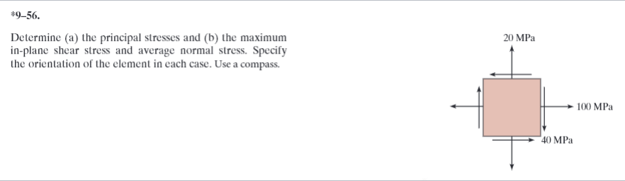Solved ∗9−56. Determine (a) the principal stresses and (b) | Chegg.com