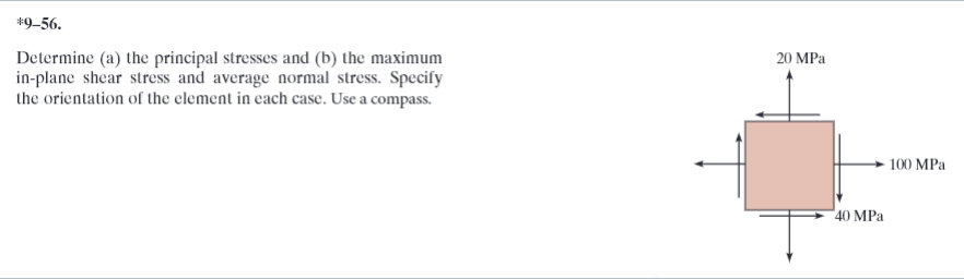 Solved ∗9−56. Determine (a) The Principal Stresses And (b) | Chegg.com