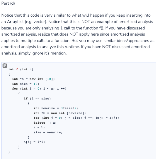 Solved Problem 3: Runtime Analysis (24\%) In Big- Θ | Chegg.com