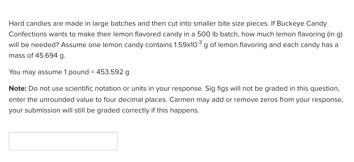 Solved Hard candies are made in large batches and then cut | Chegg.com