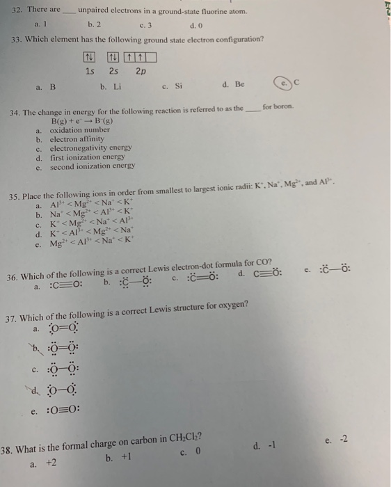 Solved 32 There Are Unpaired Electrons In A Ground State Chegg Com