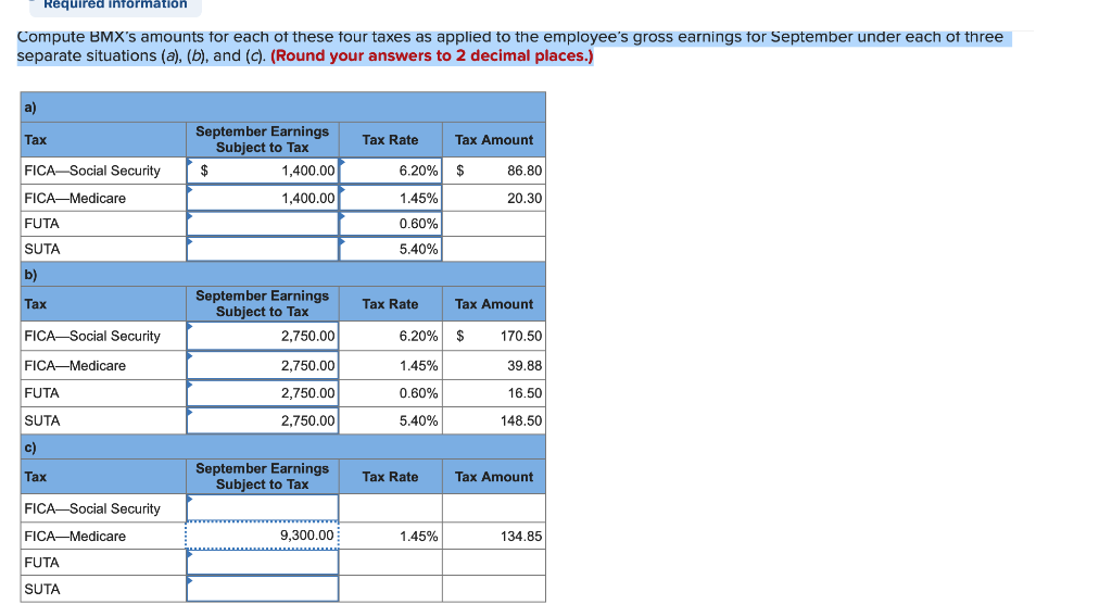Solved BMX Company has one employee. FICA Social Security | Chegg.com