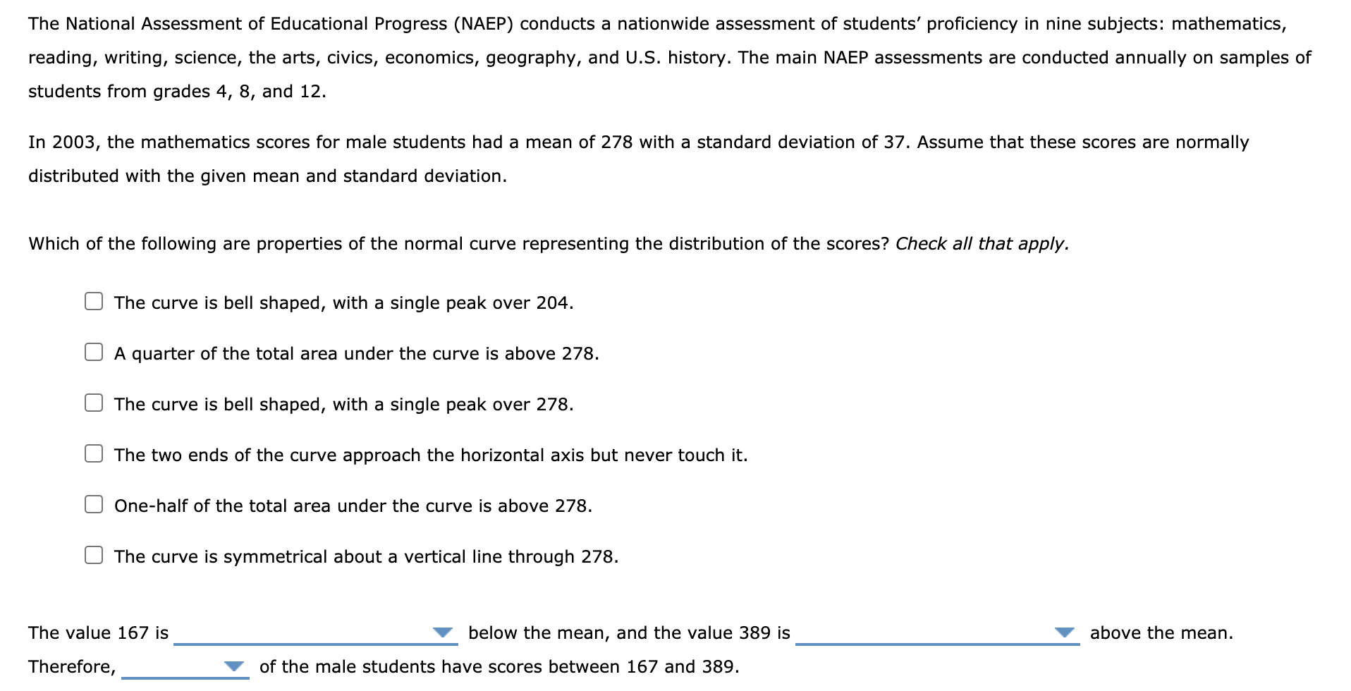 Solved The National Assessment of Educational Progress | Chegg.com