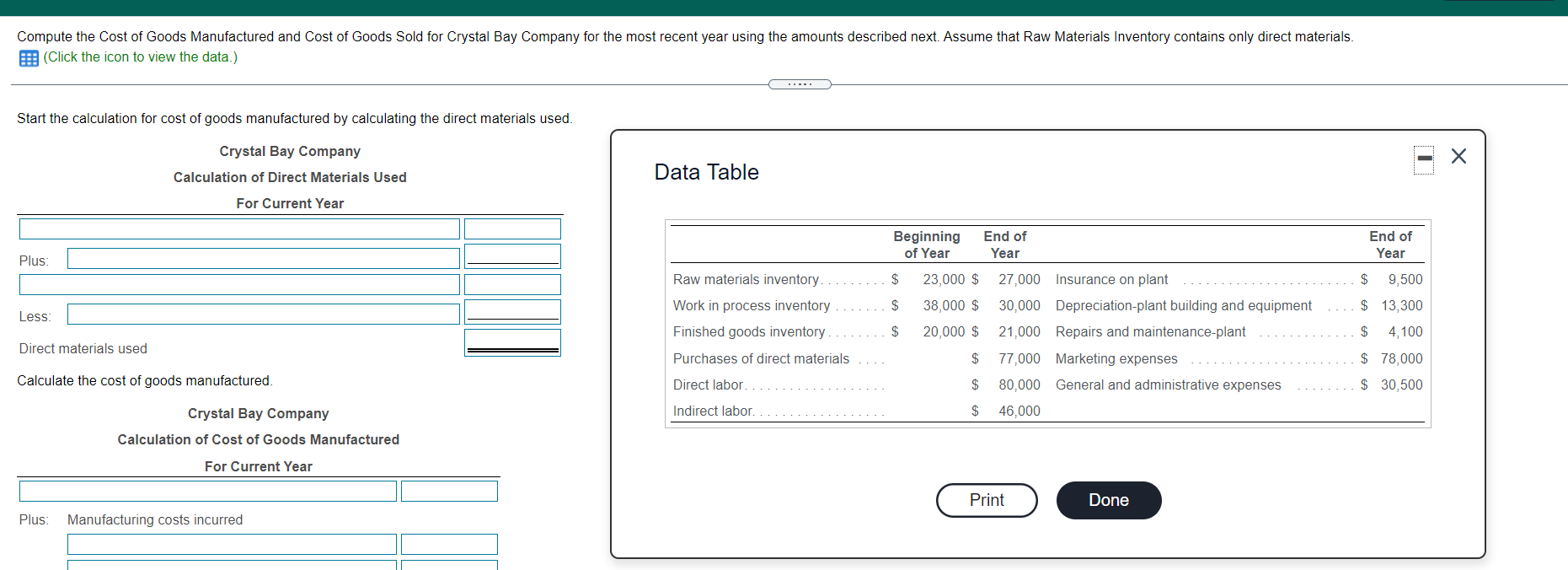 Solved Compute the cost of Goods Manufactured and Cost of | Chegg.com